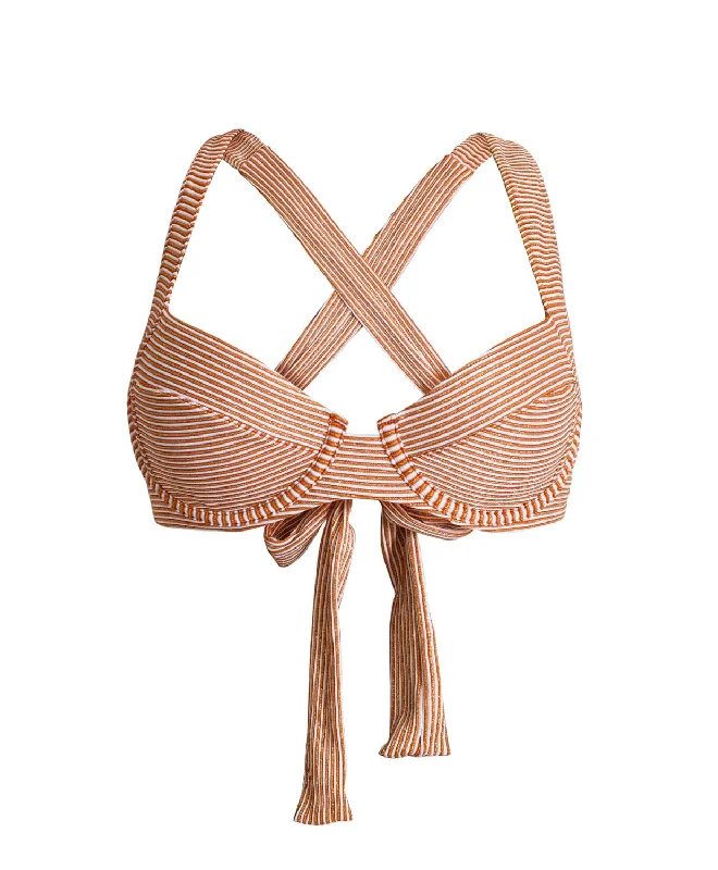 Aperol Stripe Perla Halter (FINAL SALE)