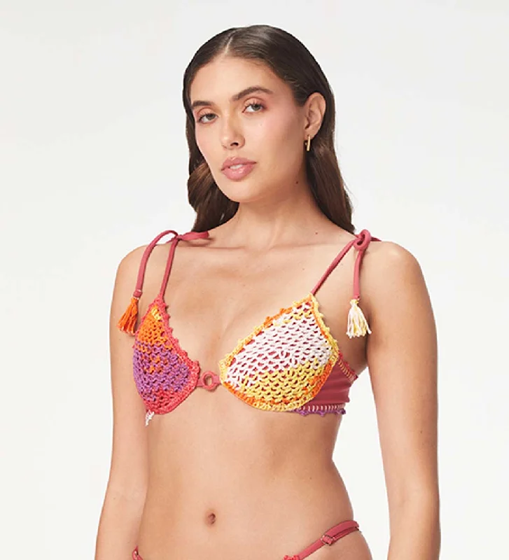 Stephanie Multicolor Crochet Bikini Top