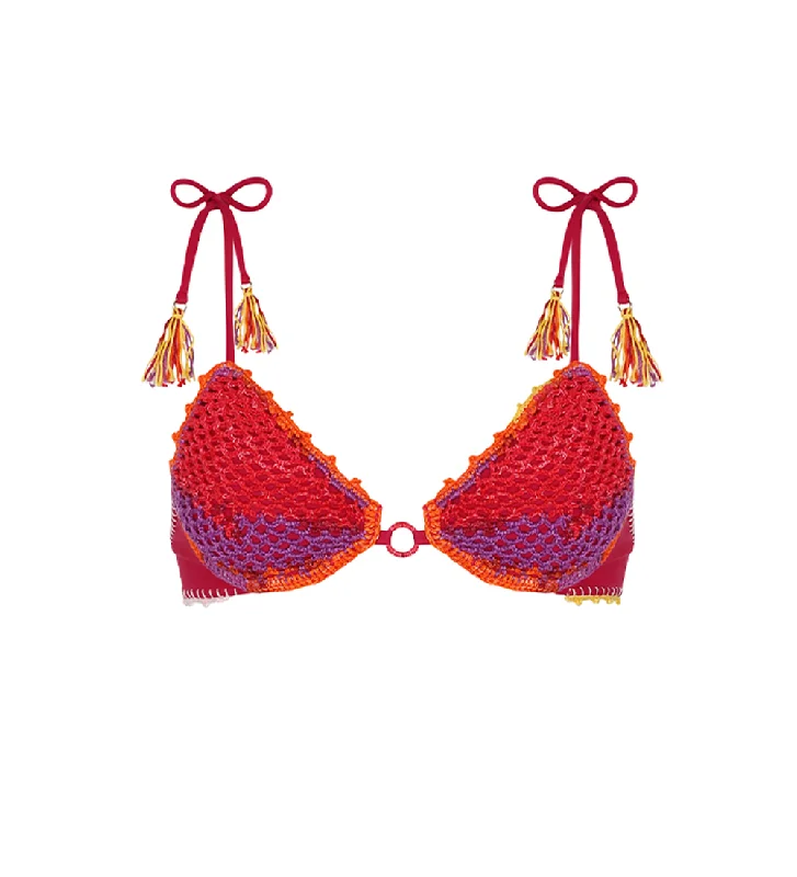 Stephanie Multicolor Crochet Bikini Top