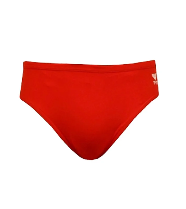 TYR Men's TYReco Solid Racer Brief Swimsuit Red