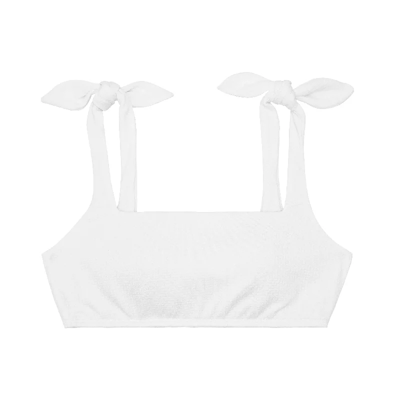 women's alys white tie knot bikini top