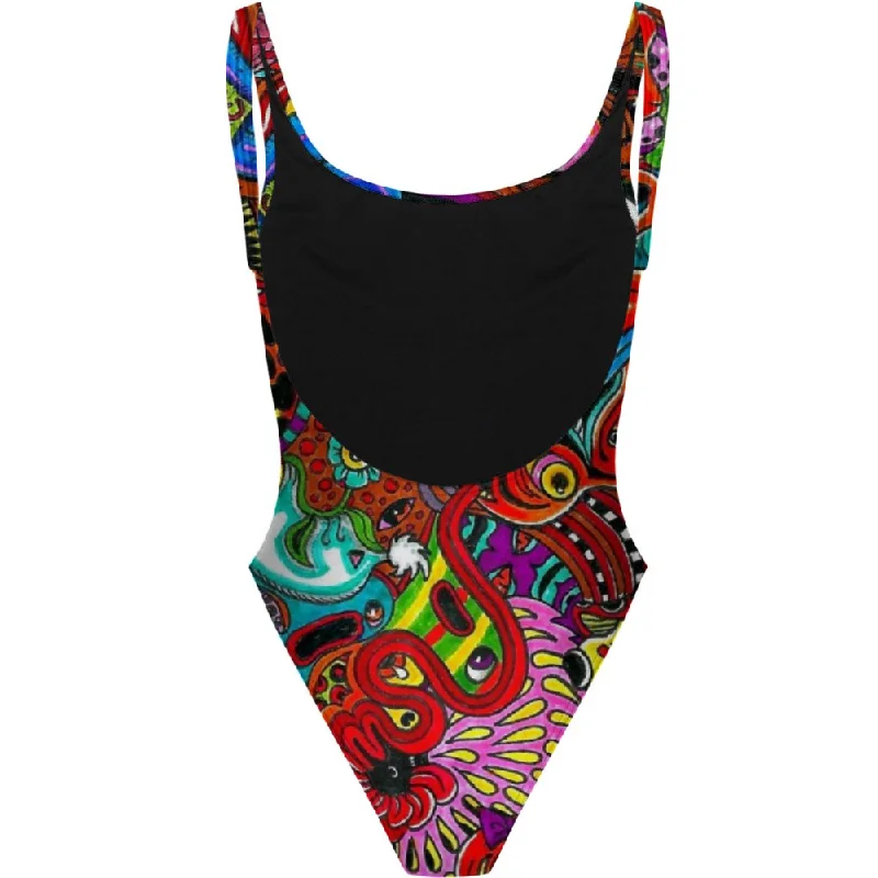 Trippy Hippie - High Hip One Piece Swimsuit