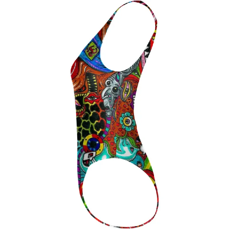 Trippy Hippie - High Hip One Piece Swimsuit