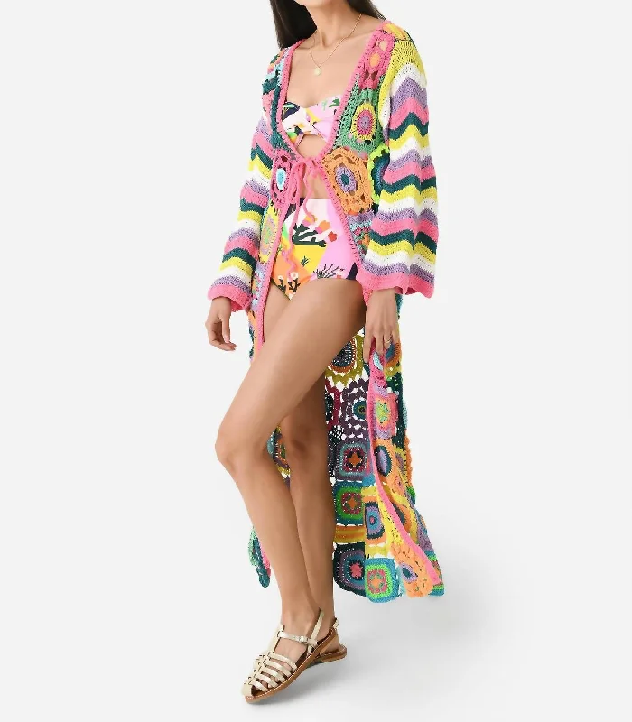 Arabia Cover-Up Cardigan Dress In Multi