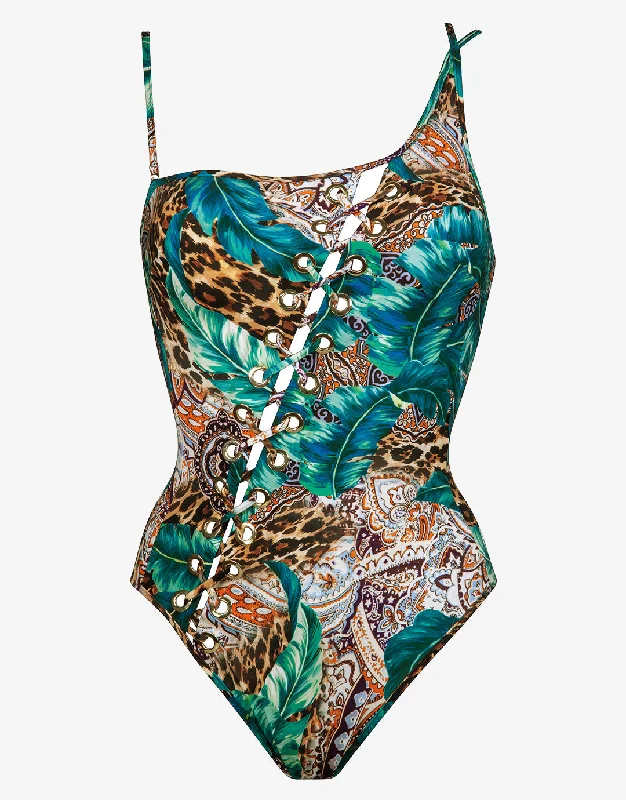 Exotica Laced One Shoulder Swimsuit