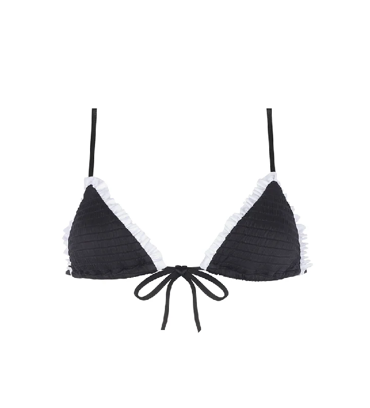 Gaia Black & White Waffle Bikini Top