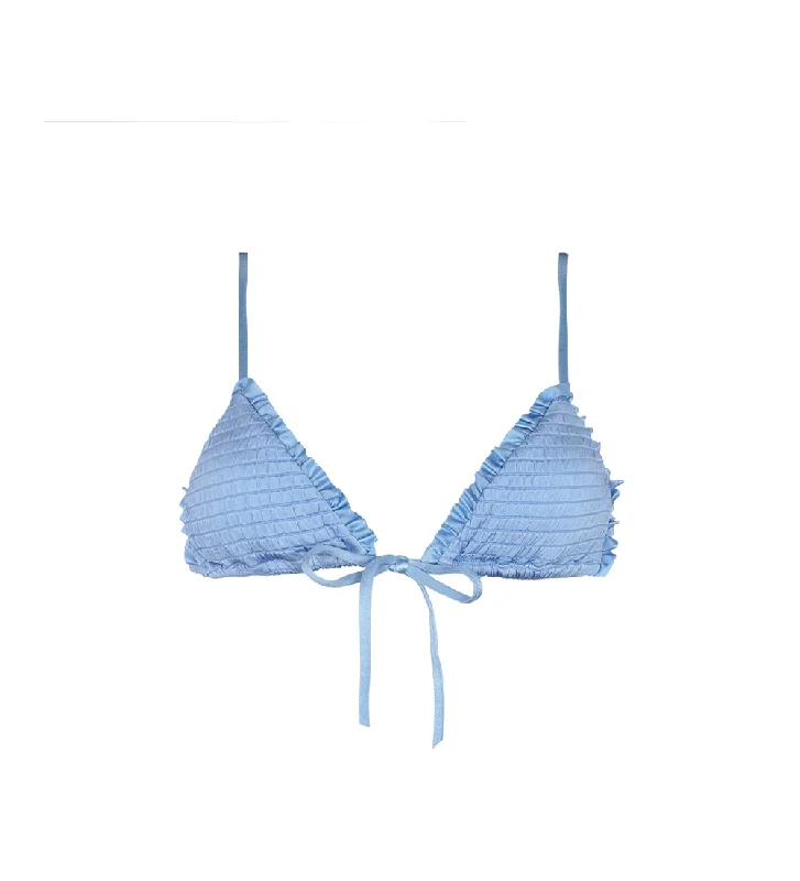 Gaia Light Blue Waffle Bikini Top