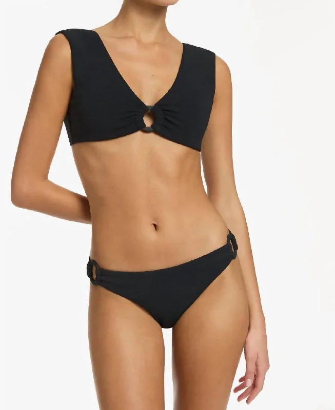 Isla Rib Bikini Top In Black