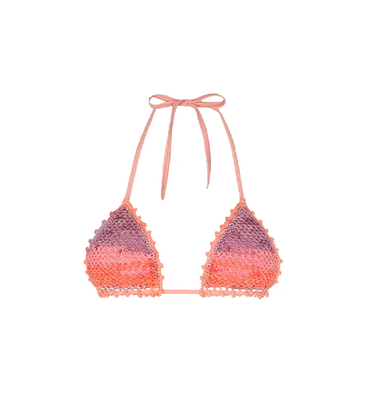 Kendall Pink Crochet Bikini Top