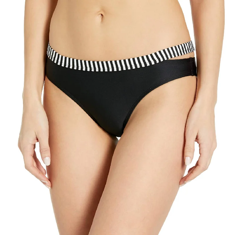 Line In The Sand Cutout Retro Bikini Bottom In Black