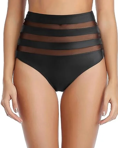 Retro High Waist Cheeky Bikini Bottom