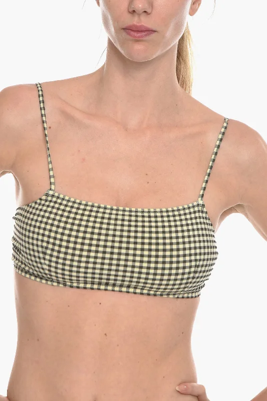 Samsoe Samsoe Gingham Checked Two-Tone Filippa Bikini Top Xs Standard Size