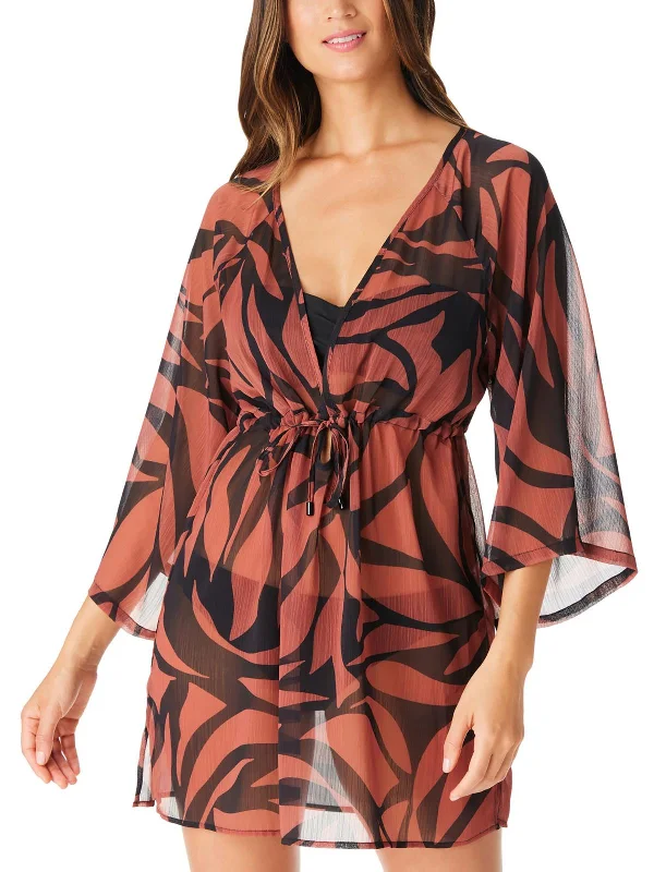 Womens Animal Print Caftan Cover-Up