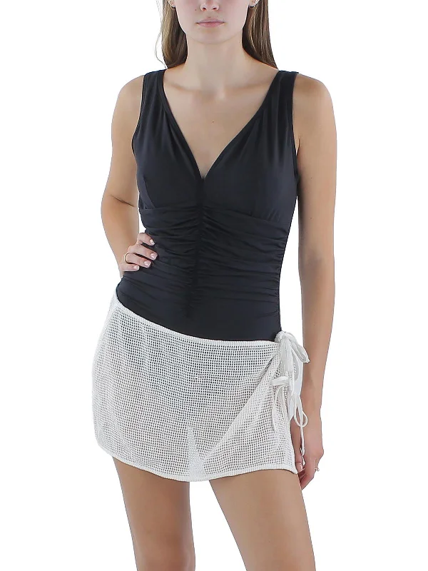 Womens Crochet Mini Skirt Cover-Up