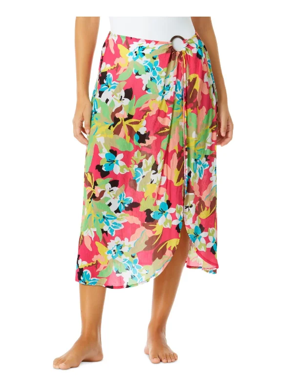 Womens Floral Print Sarong Cover-Up