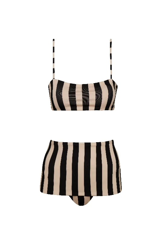 Anne Black Stripes Top & Atalia Black Stripes Bottom